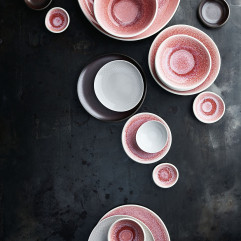 Tanier plytký Junto Soft Shell 27 cm porcelán béžovo ružový, relief spodok/vrch