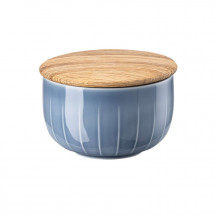 Cukornička s dreveným viečkom Joyn Denim Blue/Wood 0,28 lt porcelán modrý, drevo hnedé