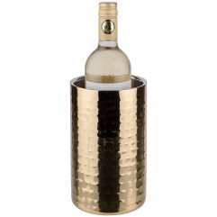 Chladič GOLD víno vonkajší Ø 12 cm, výška: 20 cm nerez, vonkajšia zlatá kladivová optika