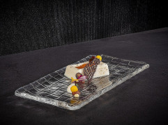 Tanier sushi TAKASHI 26x13cm, výška:1,5cm, sklo priehľadné