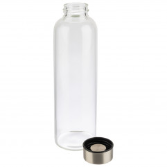 Fľaša na pitie Ø6,5cm, výška:23,5cm, 0,55lt, sklo/nerez