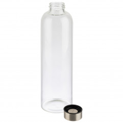 Fľaša na pitie Ø7,5cm, výška:28,5cm, 1lt, sklo/nerez