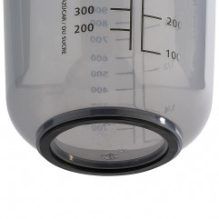 Odmerka s viečkom+protišmyk.spodok Ø 12,5 cm, výška: 16 cm, 1,0 l polypropylén/silikón, farba šedá