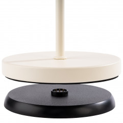 Lampa stolová MERLE, Ø 11 cm, výška: 30,5 cm, nabíjacia stanica, USB nabíjací kábal, dialkové ovládanie s batériou, kov, farba biela