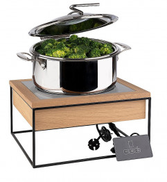 Indukčná platňa VALO 4 dielna, 35,4  x 32,5 cm, výška: 19 cm, (900W), stojan, kovový rám, nerezový rám