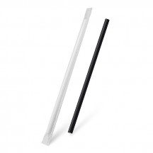 Slamka papierová čierna `JUMBO` Ø8mm x 25cm jednotlivo balená [100 ks]