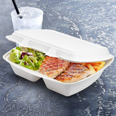 Menu box (cukrová trstina) 2dielny 241 x 202 x 70 mm 1000ml [50 ks]