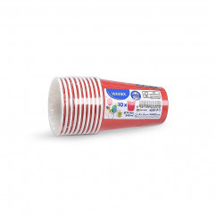 Papierový pohár (FSC Mix) červený Ø74mm 240ml [10 ks]