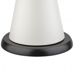Lampa stolová CONE, Ø 18 cm, výška: 11,5 cm, nabíjacia stanica, USB nabíjací kábal, dialkové ovládanie s batériou, kov, farba biela