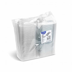 Miska (rPET) s viečkom hranatá priehľadná 250ml [50 ks]