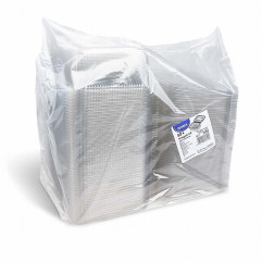 Miska (rPET) s viečkom hranatá priehľadná 1500ml [50 ks]