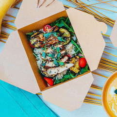 Food box (PAP/PE) nepremastiteľný kraft `L` 195 x 138 x 88 mm 2500ml [40 ks]