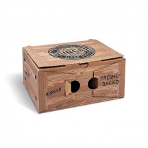 Burger box (mikrovlnitá lepenka) 2dielny kraft s potlačou 210 x 160 x 100 mm [100 ks]