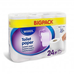 Toaletný papier (FSC Mix) 3vrstvý biely Ø10,5cm 17m 150 útržkov [24 ks]