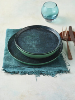 Tanier plytký 20,5 cm Ocean Denim, kamenina
