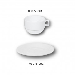 Podšálka čaj / cappuccino ROMA stohovateľná 14 cm biela