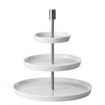Etažierka 3 dielna Loft 28,5 cm materiálový mix biela