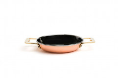 Panvica paella Mini 12 x 2,5 cm, nerez / meď
