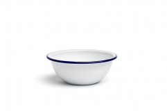 Miska 14 x 6 x 3 cm/0,51 lt, smaltované železo farba bielo modrá