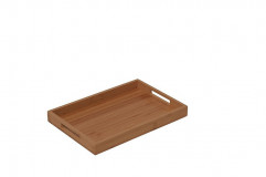 Podnos BAMBOO 30x20x3 cm, dve rúčky, drevo bambus
