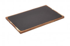 Podnos servírovací set 2 ks 55x34,5 cm, výška: 2 cm agát/bridlica