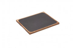 Podnos servírovací set 2 ks 34,5x28,5 cm, výška: 1,5 cm agát/bridlica