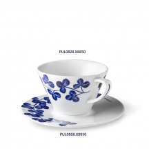 Šálka INDIGO CLOVER 28 cl/11,4 cm, farba modrá dekor X8850