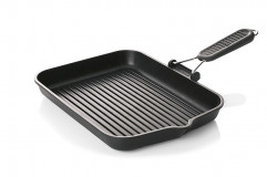 Panvica Grill XL 26x33x4 cm, silikónová vyberateľná rúčka, mat:hliníková zliatina hrúbka 6 mm